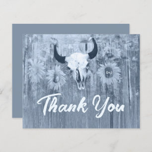 Rustikale Dusty Blue Sunflowers Bull Skull Budget