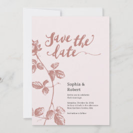 Rustikale dusty Pink Whimsical Floral Wedding Save The Date