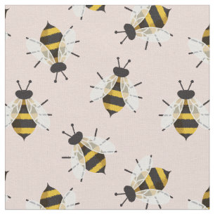 Rustikale Dusty Rose Illustrierte Bienenfabrik Stoff