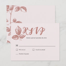 Rustikale Dusty-Rose Whimsisches Floral RSVP Karte