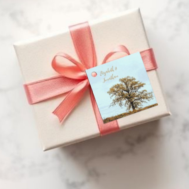 Rustikale Eichenhochzeit im Herbst Geschenkanhänger (Von Creator hochgeladen)