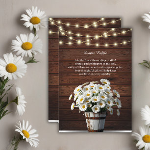 Rustikale Eimer-Daisy-Blüten-Baby-Party Begleitkarte