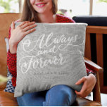 Rustikale, einfache Moderne für immer und für imme Kissen<br><div class="desc">Fügen Sie Ihrer Zuhause eine besondere Touch mit diesem anpassbaren Rustic Simple Modern Always and Forever Throw Kissen von Mylini Design hinzu. Wählen Sie aus einer Auswahl von Textfarben,  um das perfekte personalisierte Geschenk für Jungvermählte oder ein Paar in der Liebe zu machen.</div>