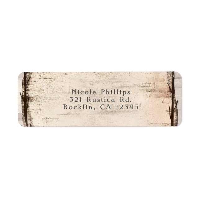 Rustikale Einladung der weißen Birke und Hummingbi (Vorne)