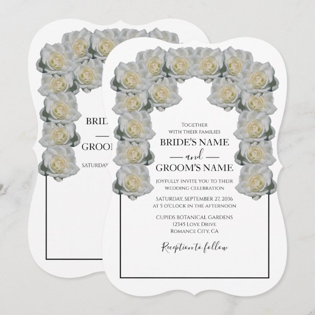 Rustikale Einladungen für die Hochzeit von weißen  (Vorne/Hinten)