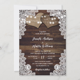 Rustikale Einladungen zu Hochzeiten aus Holz