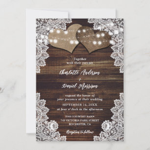 Rustikale Einladungen zu Hochzeiten aus Holz