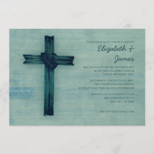 Rustikale Eisen-Kreuz-Hochzeits-Einladungen Einladung