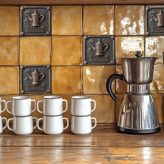 Rustikale Eisenstein-Kaffeekanne Fliese (Von Creator hochgeladen)