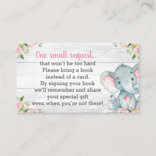 Rustikale Elefant-Babyparty-Buch-Antrag-Karte Begleitkarte