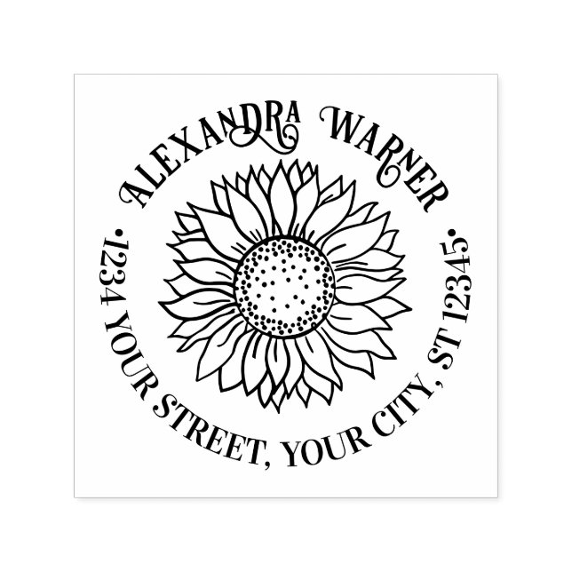 Rustikale Eleganblume #4 Name Rücksendeadresse Permastempel (Design)