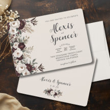 Rustikale Elegance Burgund Blumenhochzeit