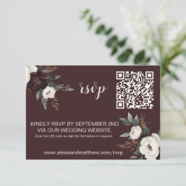 Rustikale Elegance Burgund & Cream RSVP Karte