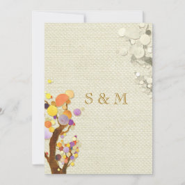 Rustikale Elegance Burlap Trees Wedding Einladung