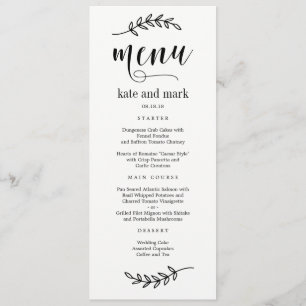 Rustikale Elegance EDITABLE COLOR Wedding Menu Car Programm
