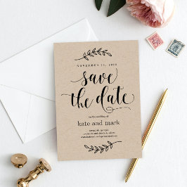 Rustikale Elegance EDITABLE FARBE Save the Date Ca Dankeskarte