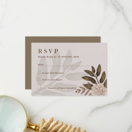 Rustikale Elegance Floral Wedding RSVP Cards Dankeskarte