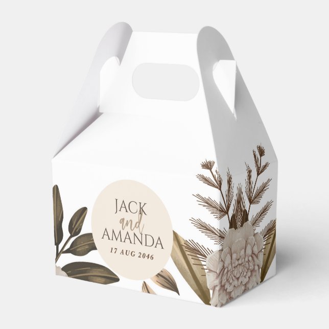 Rustikale Elegance Gastgeschenk Hochzeit Box Geschenkschachtel (Vorderseite)