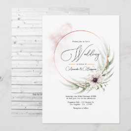 Rustikale Elegance Greenerity & Copper Wedding QR  Einladung