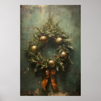 Rustikale Elegance Grün und Gold Weihnachtskranz