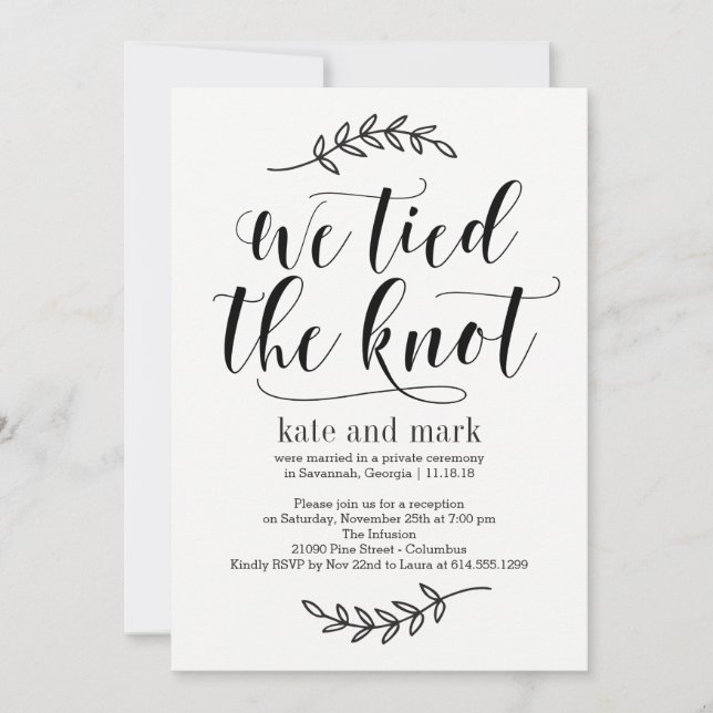 Rustikale Elegance Hochzeit Einladung (Vorderseite)