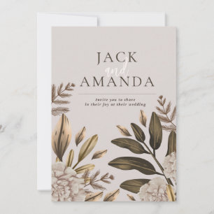 Rustikale Elegance Klassische Hochzeitsfeiern Einladung