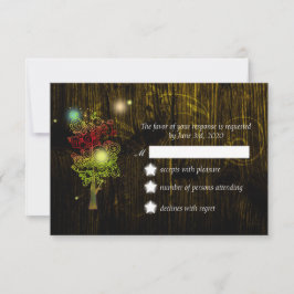 Rustikale Elegance Mocha Brown Country Wedding UAW RSVP Karte