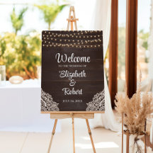 Rustikale Elegance Wedding Welcome Foam Board