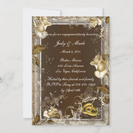 Rustikale Elegance White Rose Engagement Party ein Einladung