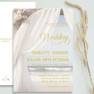 Rustikale Elegant Beach Hochzeit Einladung