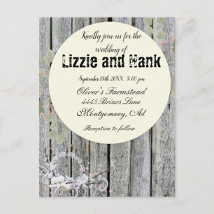 Rustikale Elegant Floral Wedding Postkarte