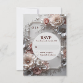 Rustikale Elegant Floral Wedding RSVP Card