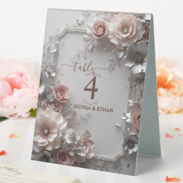 Rustikale Elegant Floral Wedding Tischnummer Tischaufsteller