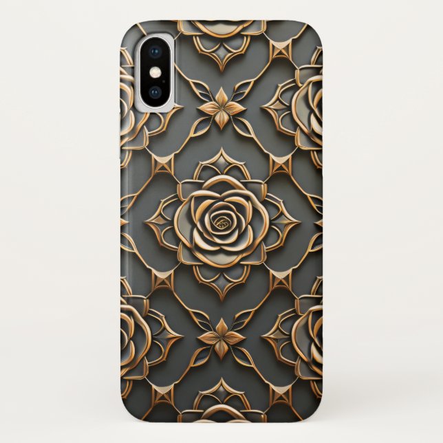 Rustikale Elegant Metallische Rose Case-Mate iPhone Hülle (Rückseite)
