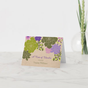 Rustikale Elegant Sukkulente Blumenkarte Dankeschö Dankeskarte