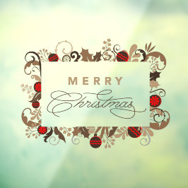 Rustikale Elegant Vintag frohe Weihnachtskalligrap Fensteraufkleber