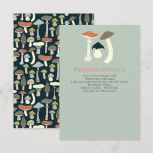 Rustikale Elegant Woodland Wild Mushrooms Wedding Begleitkarte