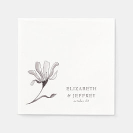 Rustikale Elegante Blumenzettelhochzeit Serviette