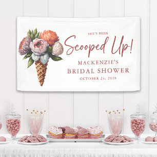 Rustikale elegante Boho-Eiscreme-Brautparty Banner