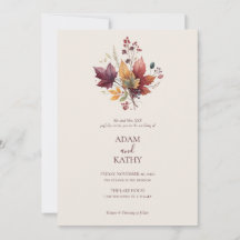 Rustikale elegante Herbst-Blumen-Hochzeitseinladun