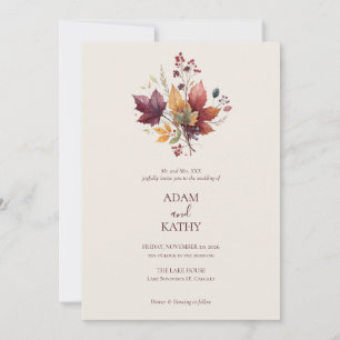Rustikale elegante Herbst-Blumen-Hochzeitseinladun Einladung