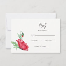 Rustikale elegante Hochzeit mit rotem Poppy