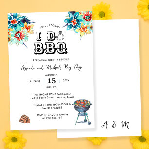 Rustikale elegante Hochzeitsprobe im Garten BBQ I Einladung