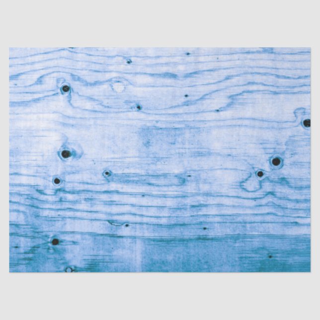 Rustikale Elegante Hütte Texture Blue Wood Grain Seidenpapier (Vorderseite)