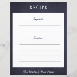 Rustikale, elegante, marineblaue Chalkboard-Rezept