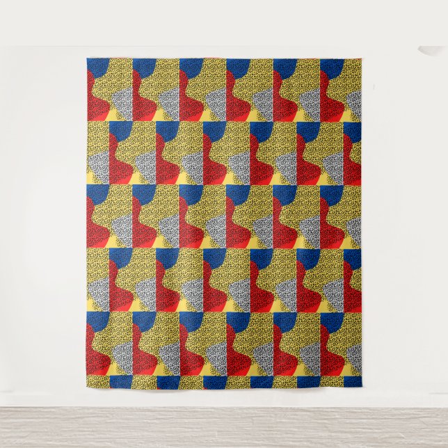 Rustikale Elegante Monogram Multicolor Wandteppich (Vorderseite)