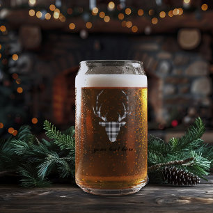 Rustikale elegante personalisierte Hirsch-Bierdose Dosenglas