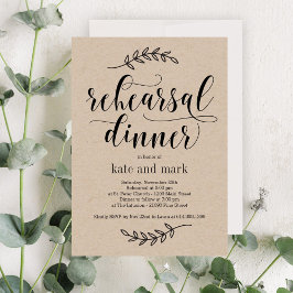 Rustikale Elegante Probe Abendessen Einladung Kraf