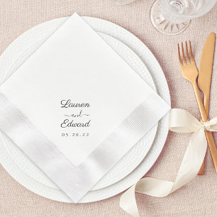 Rustikale elegante Schrift Hochzeit Serviette