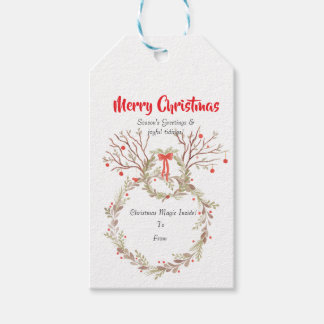 Rustikale elegante Wasserfarbe Weihnachten Geschenkanhänger